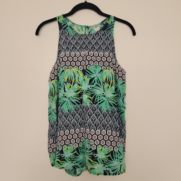 Old Navy tropical print key hole tank - Picture 2 of 5
